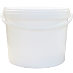 Valge PP ämber kaanega 11L